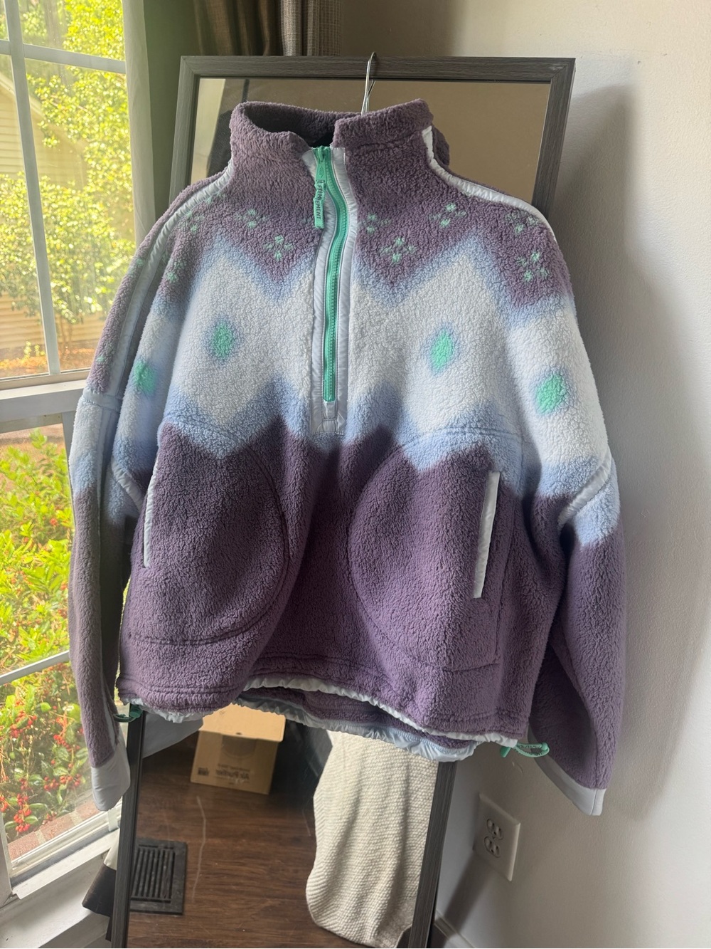 FP Movement by Free People Purple and Light Blue Fleece Half-Zip Pullover
